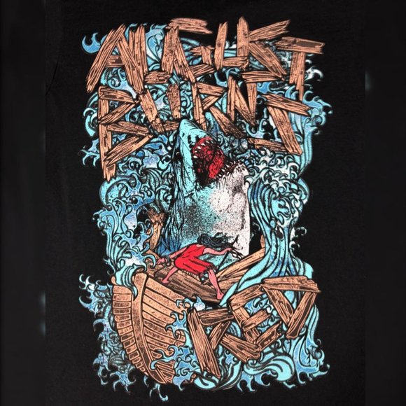 AUGUST BURNS RED (Size S) Shark Attack & Boat Wreck Tee - Picture 2 of 5
